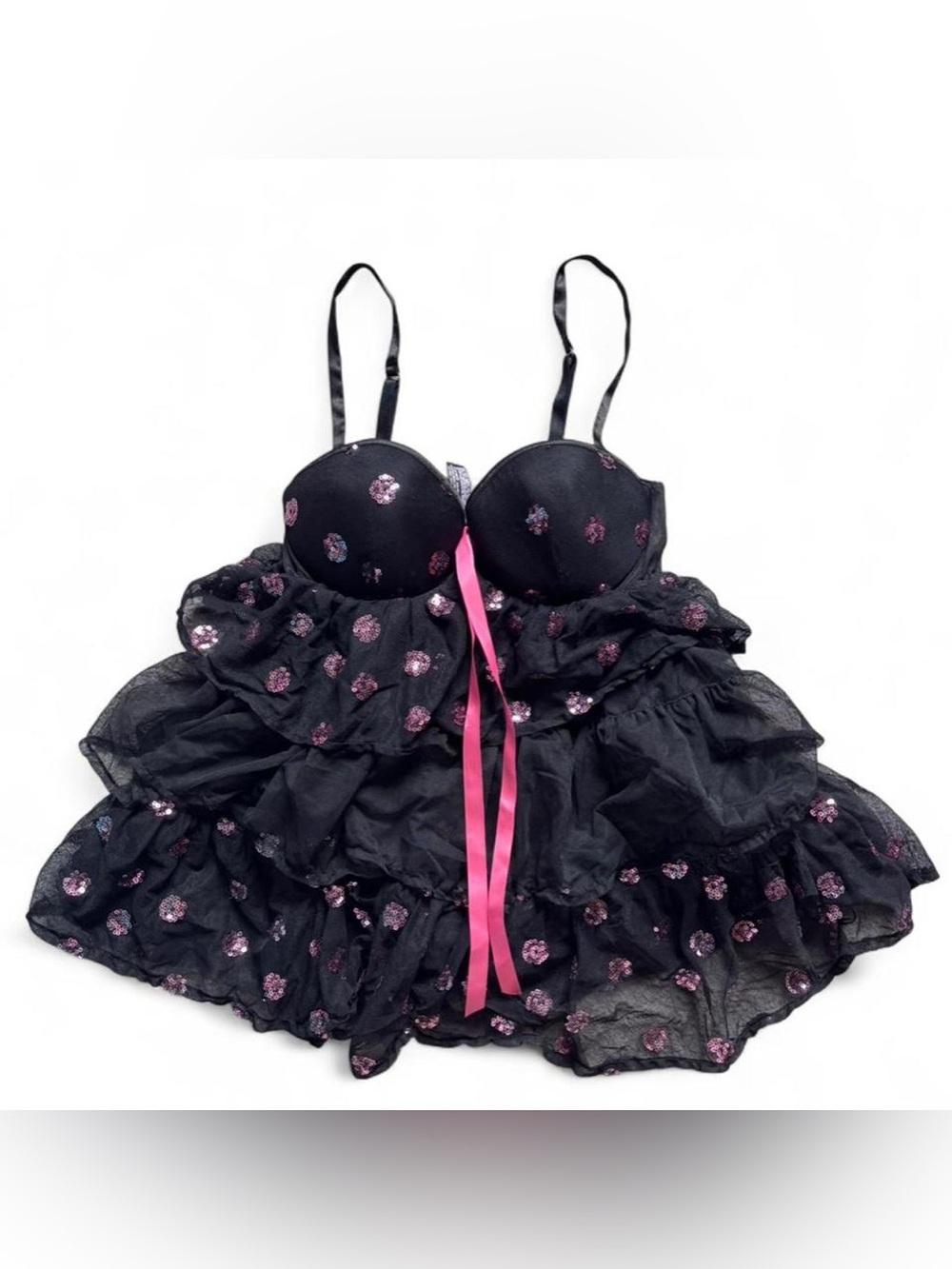Vintage Y2K Victoria's Secret Sexy Little Things black babydoll cami lingerie